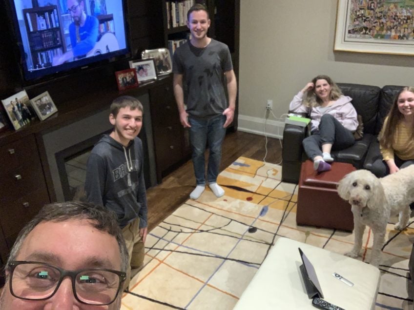 The whole family gathered
