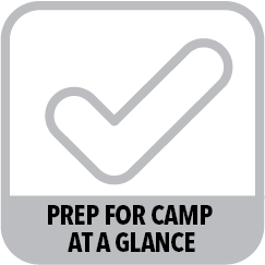 Prep for Camp at a glance