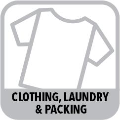 Clothing, Laundry & Packing